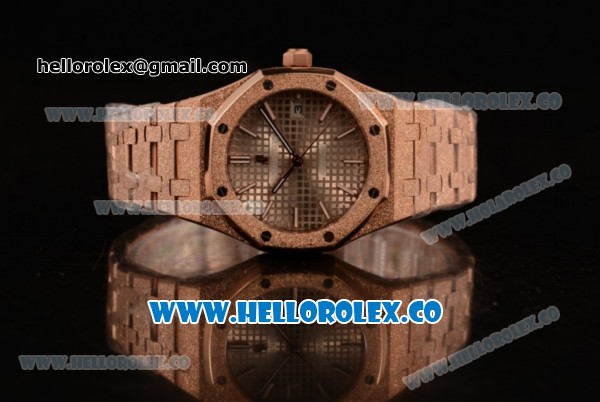 Audemars Piguet Royal Oak 41MM Clone AP Calibre 3120 Automatic Rose Gold Case with Gray Dial and Rose Gold Bracelet - (EF) - Click Image to Close